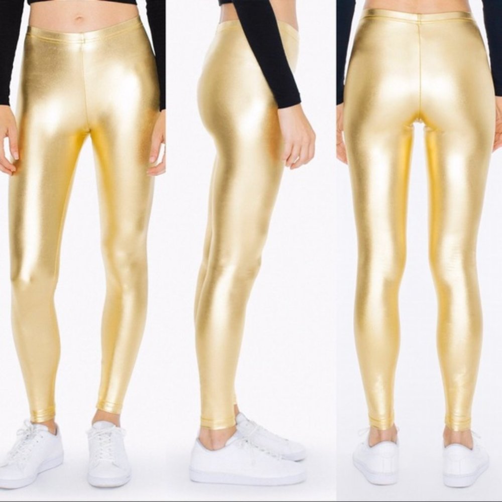 American Apparel Gold Leggings - Small
